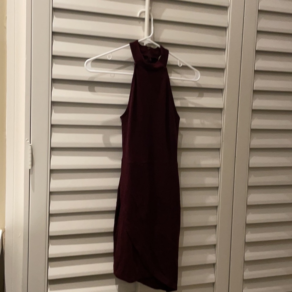 Forever 21 slim fit high neck dress with slit